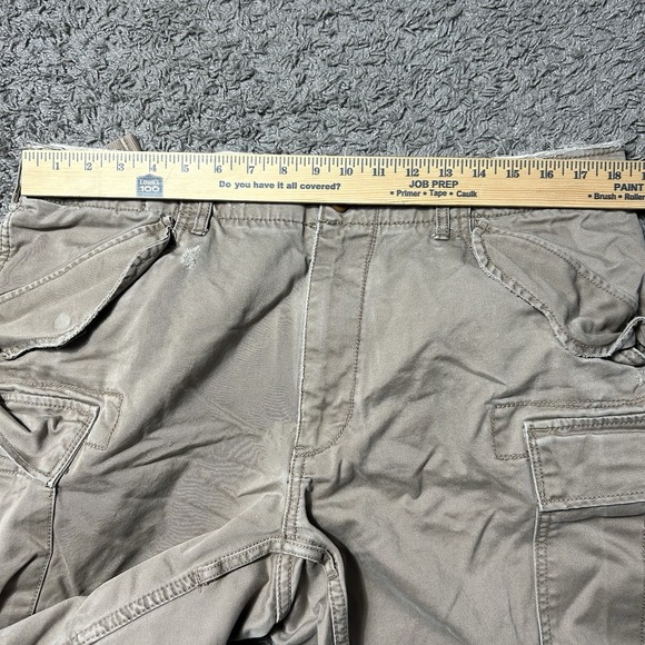 VTG Y2K Cargo Military Shorts Aeropostale Utility Tan‎ Draw String - Picture 3 of 8